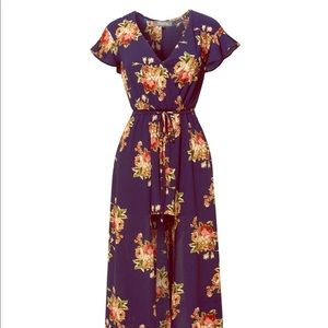 Floral Romper Maxi Dress